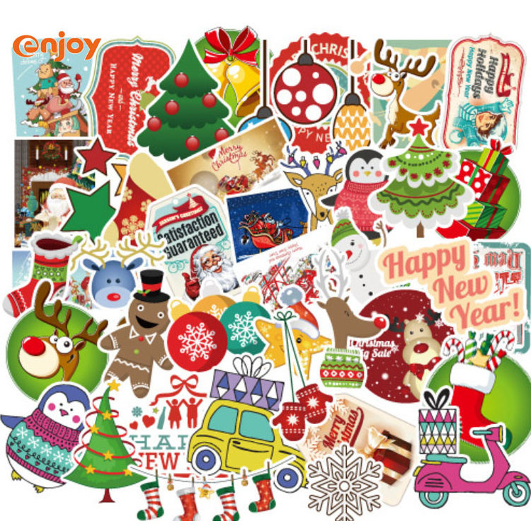 Promotional Glass Window Vinyl Merry Christmas Removable Wall Door Decals Stickers