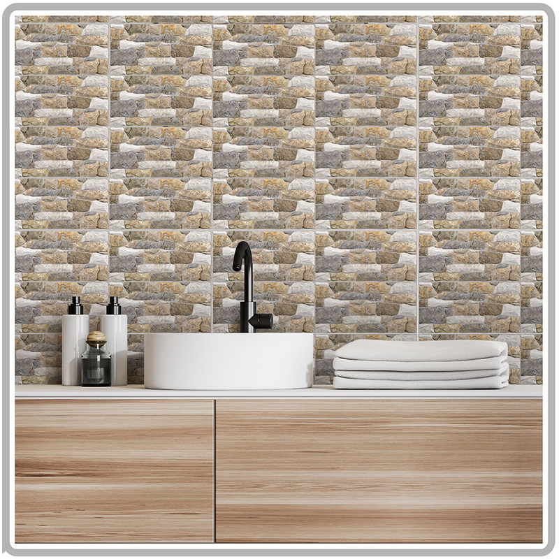 Pvc Self-Adhesive Bathroom Thickened 3D Wallpaper  For Restaurant Stickers Home  Living Room Kitchen Decorative Wall Sticker