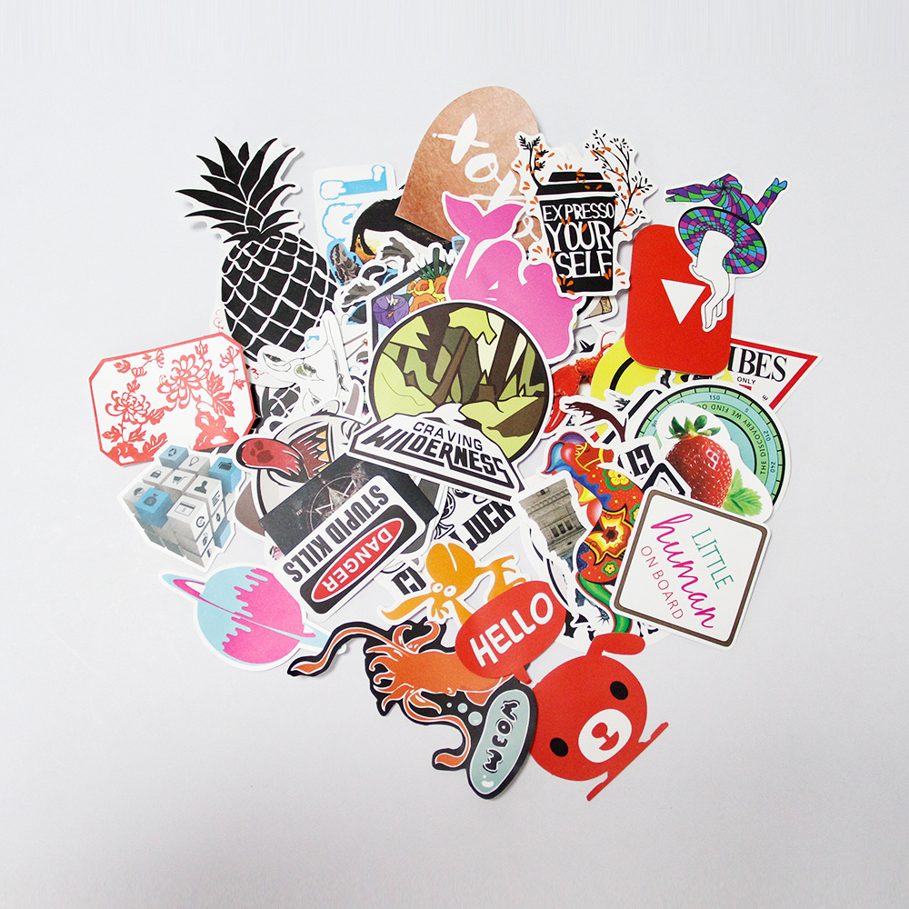 Word Packs Wholesale Waterproof Stickers Laptop Watercolour Vintage Than You Vinyl Sticker Pack