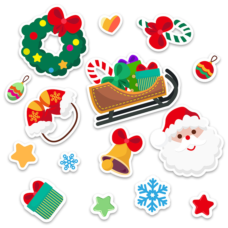 Wall Decals Creative Home Decorations & Store Display Window Clings Christmas Stickers Labels