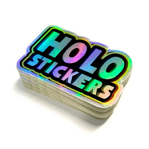 Rainbow Film Vinyl Logo Laser Die Cut  Sticker Fancy Design Attractive Printing Adhesive Waterproof  Holographic Sticker