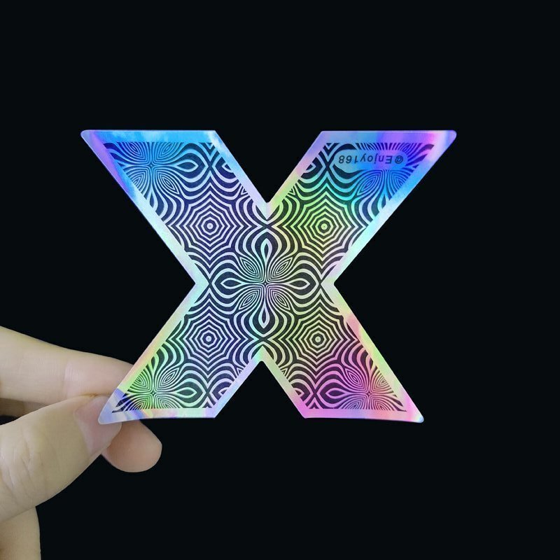 Rainbow Film Vinyl Logo Laser Die Cut  Sticker Fancy Design Attractive Printing Adhesive Waterproof  Holographic Sticker