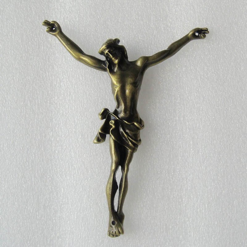 Antique Bronze Wall Decor Metal Zinc Alloy Jesus Cross Ornament