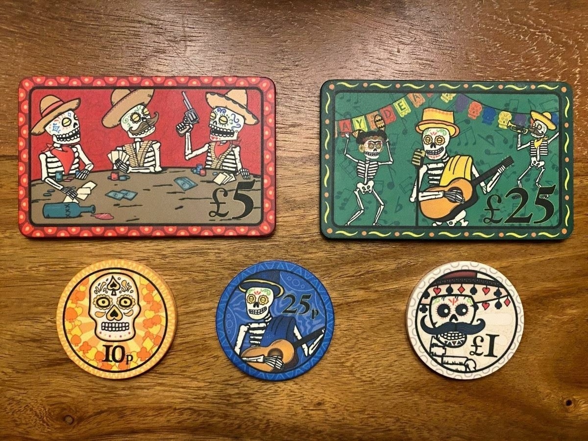 Day of the Dead 10g Ceramic Casino Poker Chips and Plaques