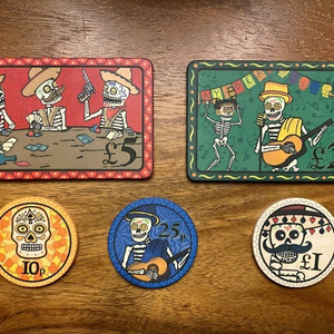 Day of the Dead 10g Ceramic Casino Poker Chips and Plaques