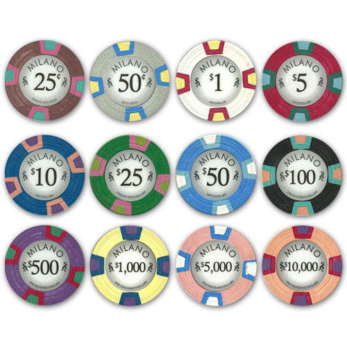 New 500 Milano 10g Clay Poker Chips Set with Aluminum Case