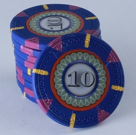 NEW Blue $10 Casino Professional 13.5 Gram Clay Poker Chips