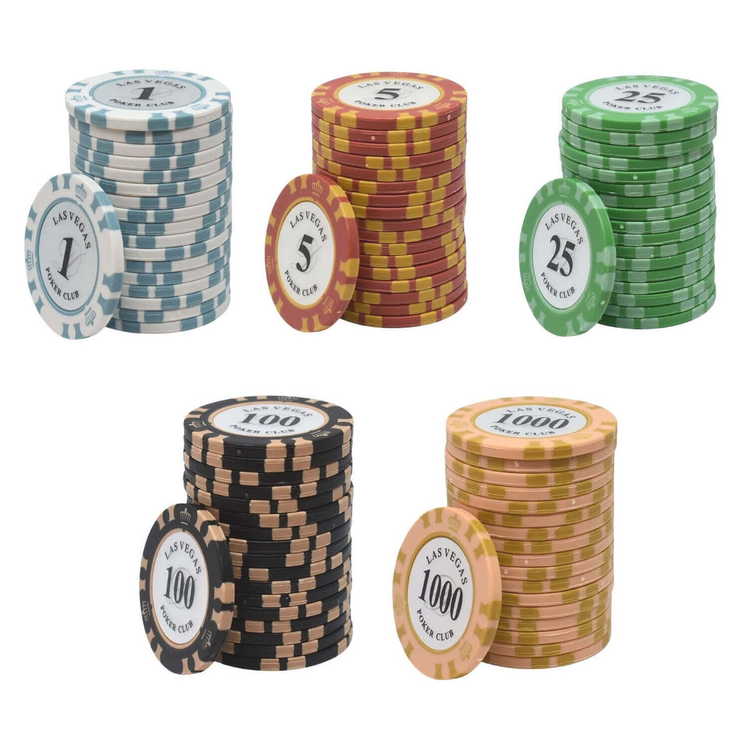 13.5 Gram Las Vegas Poker Club Clay chips