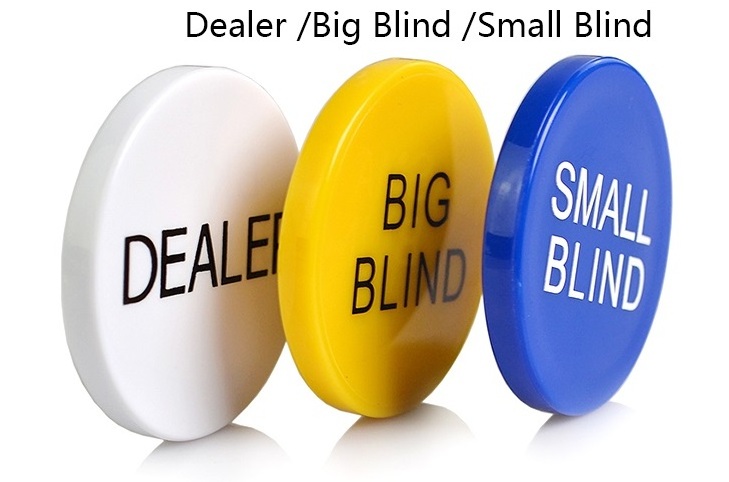 Dealer Button W/Big & Small Blind poker chips