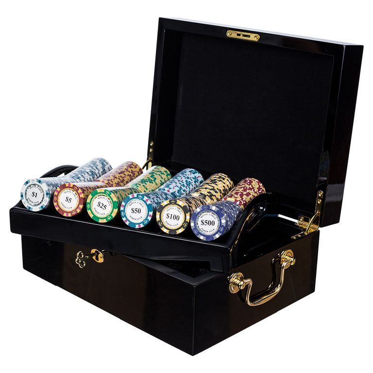 Poker Case 500 Chips 14gms Monte Carlo 3-Tone Case Wood