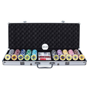 Poker Case 500 Chips 11.5gms Black Diamond Silver