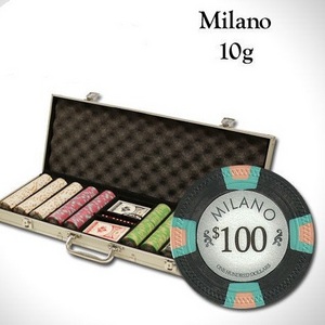 NEW 500 PC Milano Pure Clay 10 Gram Poker Chips Set Aluminum Case - Pick Chips