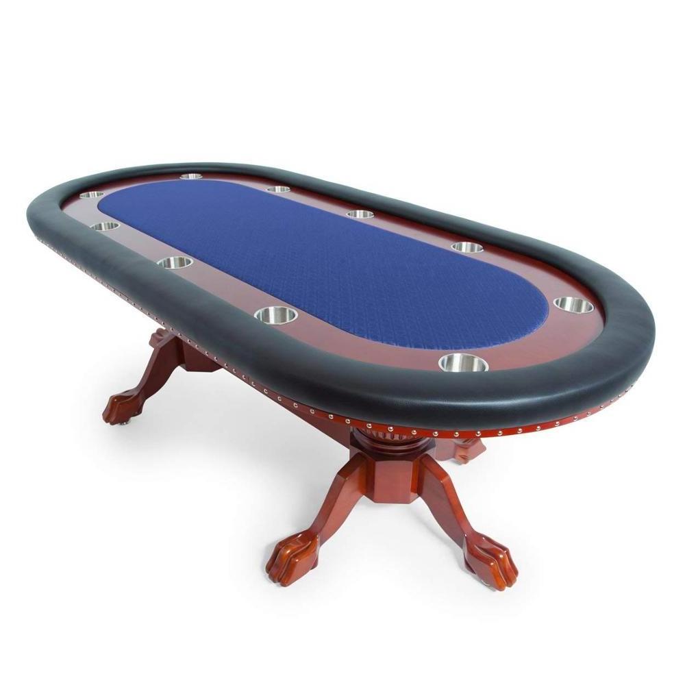 Poker Table for 10 Players with Speed Cloth Playing Surface 93x45-Inch Oval, Includes Matching Dining Top with 6 Dining Chairs