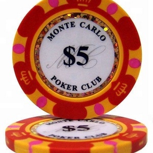 Factory Direct Supplier Casino 14g 3-tone Crown Clay Composite Custom Plastic Sticker Poker Chips for Sale