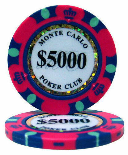 NEW Pink $5000 Casino Professional Monte Carlo 14 Gram Clay Poker Chips