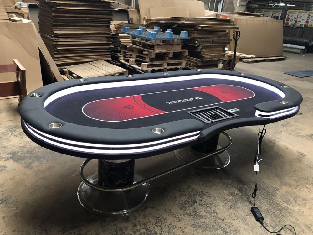 96 INCH Casino Professional Oval Poker Table with deluxe chrome Legs