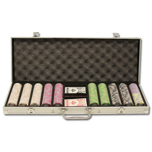 New 500 Milano 10g Clay Poker Chips Set with Aluminum Case