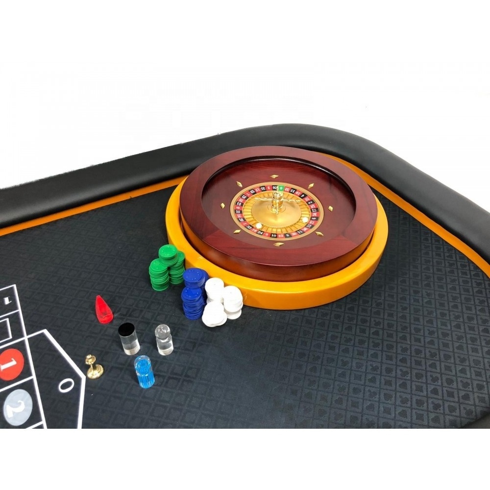 96 inch casino deluxe roulette poker table with wood legs