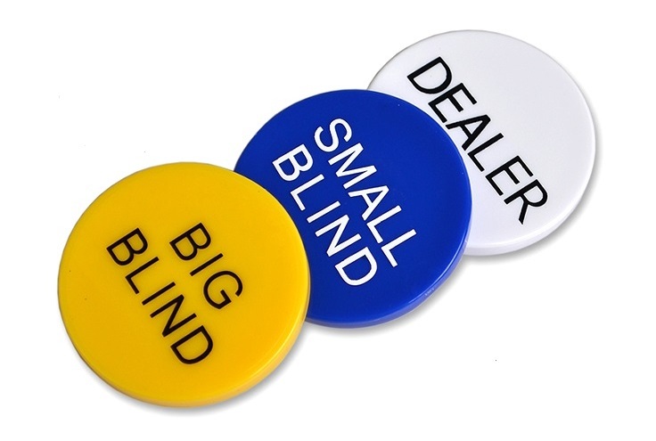 Dealer Button W/Big & Small Blind poker chips