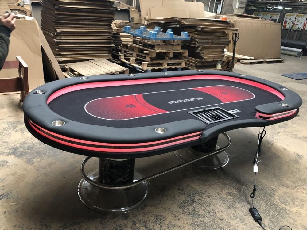 96 INCH Casino Professional Oval Poker Table with deluxe chrome Legs