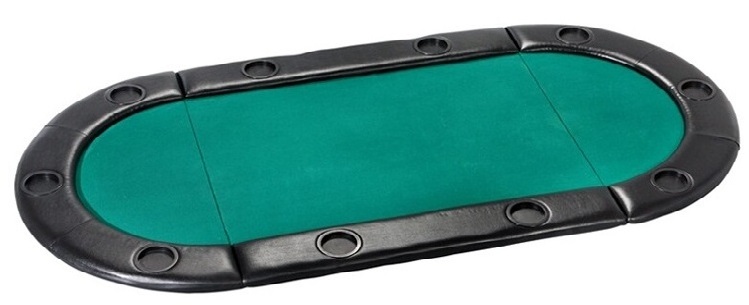 casino oval three-foldable suited poker table top