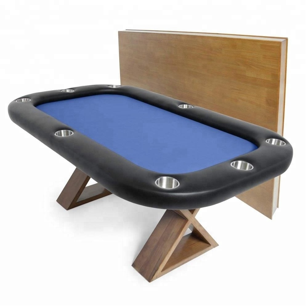 Poker Table for 8 Players, 72 x 46-Inch, Includes Matching Dining Top