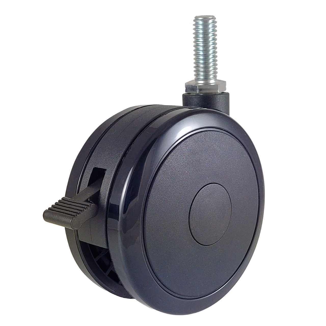 Rigid industrial casters with mounting plates