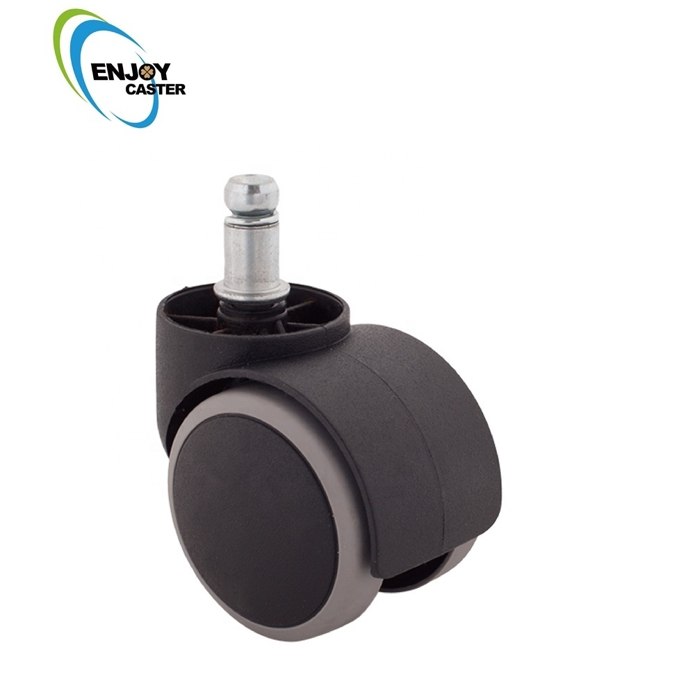 50mm plastic twin moving furniture stem caster wheel