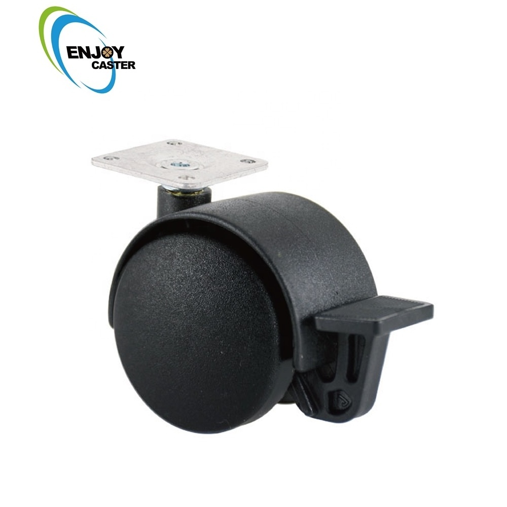 Furniture OEM plate style brake caster wheel