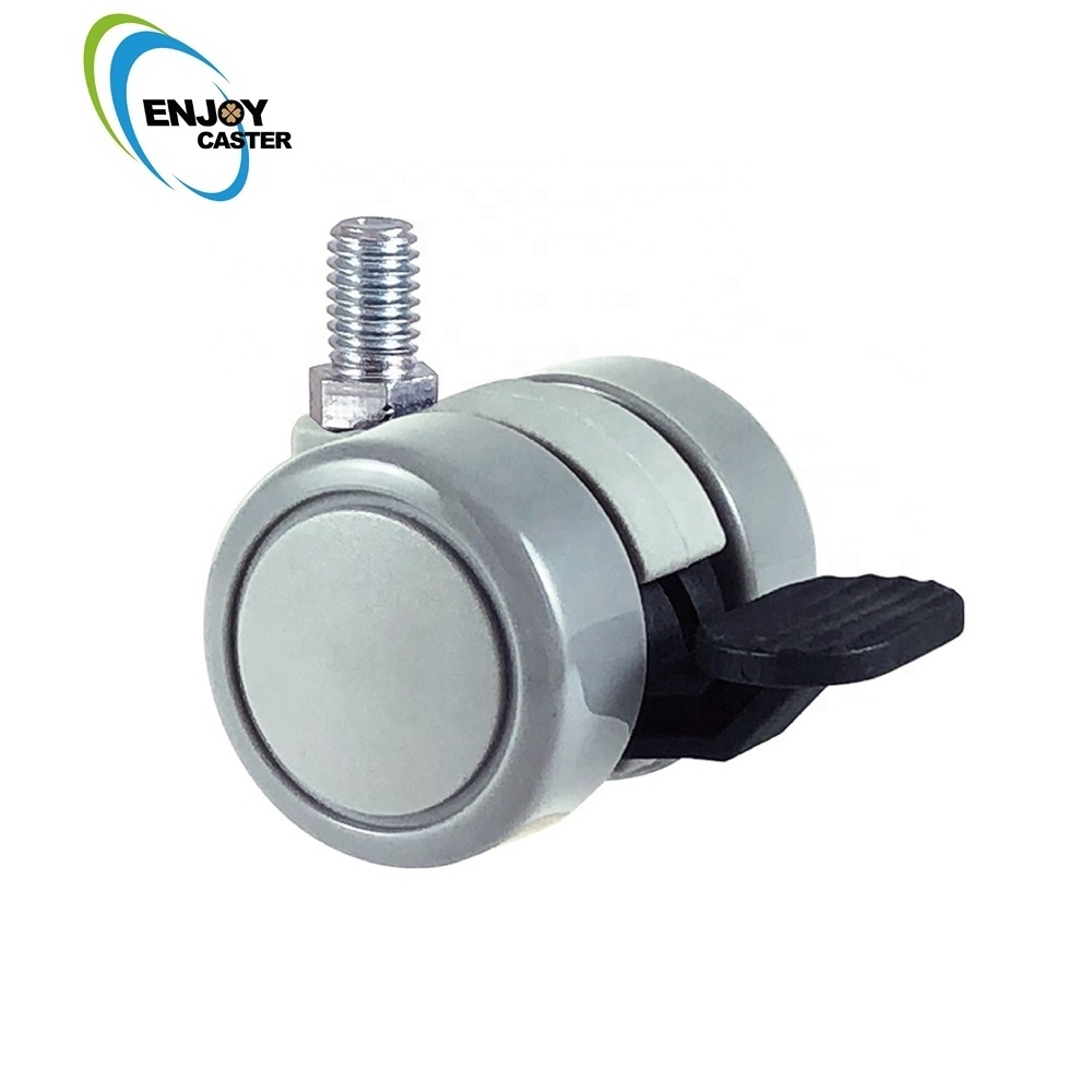 Universal swivel bearings caster wheel with brake