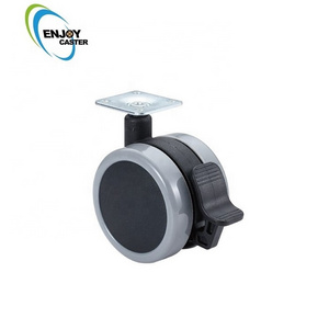 Decorative furniture plastic locking caster wheel