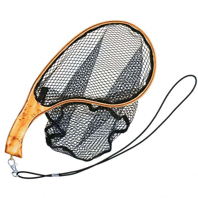 2024 New Golden Camphor Wood Handle Carp Fly Fishing Landing Net