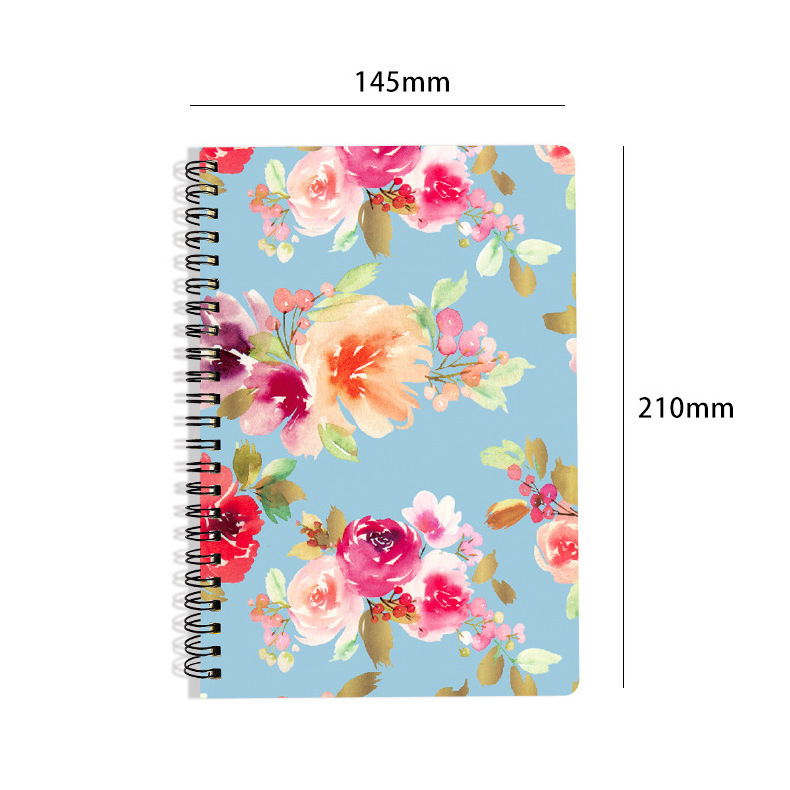 New Fresh Floral Loose-leaf Hard-surface Coil Notebook Hand Book Horizontal Line Inner Page A5