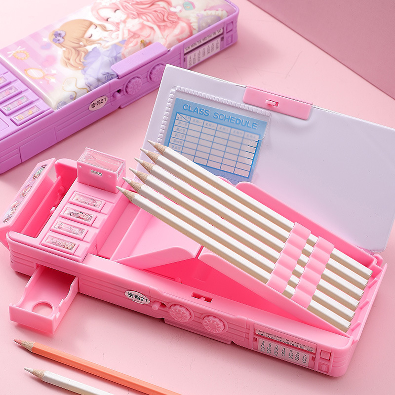 Password pencil case girl primary school pencil case 2023 new popular multifunctional pencil case