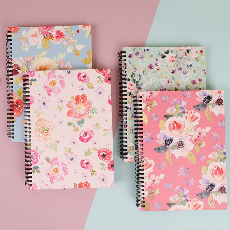 Fresh floral loose-leaf hard notebook B5 notebook coil this student notepad