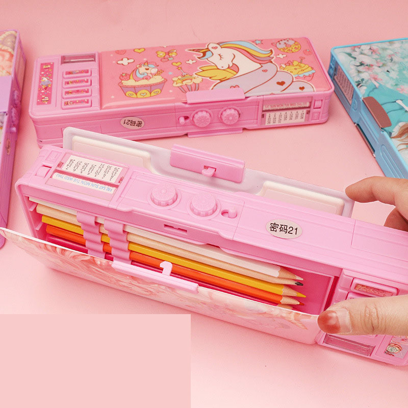 Password pencil case girl primary school pencil case 2023 new popular multifunctional pencil case