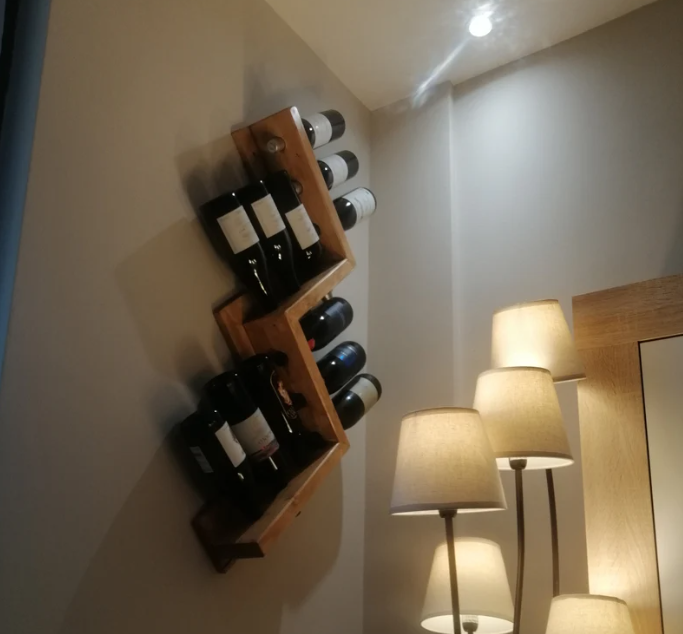 Factory High Quality Bottle Rack Rustic Wine Rack  Bottle Holder Wine Cellar Display Bar Organizer Shelf Made Of Solid Wood