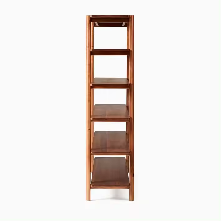 Wood Bookcase Storage Shelves with Solid wood Frame, Freestanding Display Rack Tall Shelving Unit for Office