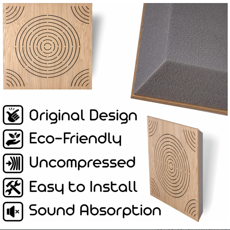 Wood  Premium Acoustic Panels Sound Absorption Home Office Recording Studio Sound Panels Modern Wall Decoration