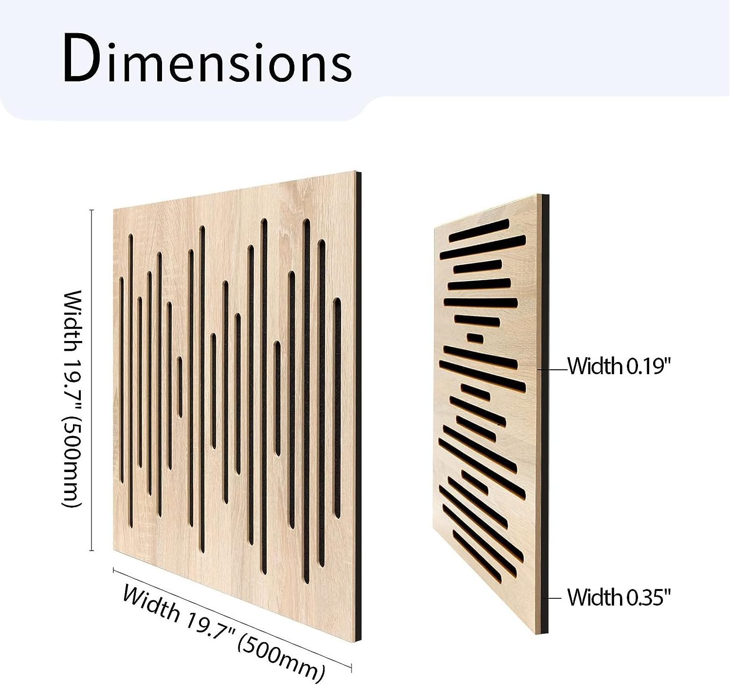 Acoustic Wood Wall Panels 2 Pack  Sound Dampening Panels Polyester Fiber Oak Plywood Acoustic Panels