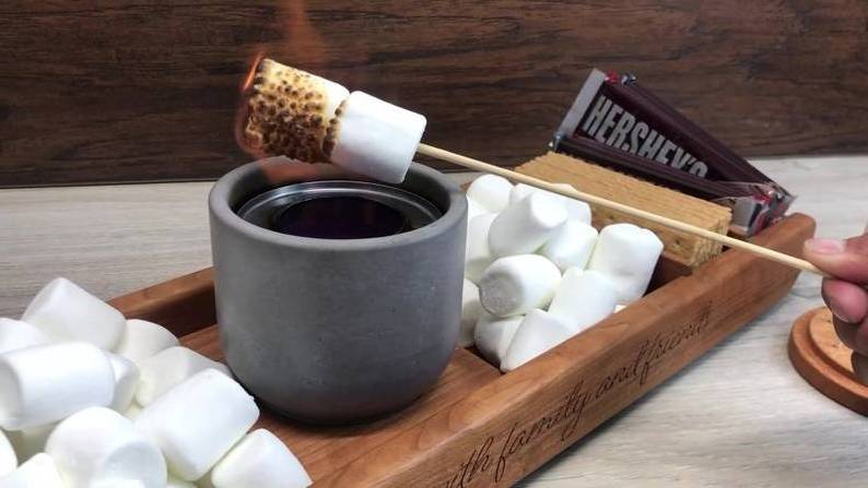 Rustic Wood Smores Bar Station Smores Station Party Station, Family Smores Station Gift, Dessert Station Tray for Wedding Party