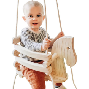 High quality Wooden Cute Swing Set Wooden Horse Swing for Toddlers for Outdoor & Indoor Dining and Living Room Furniture