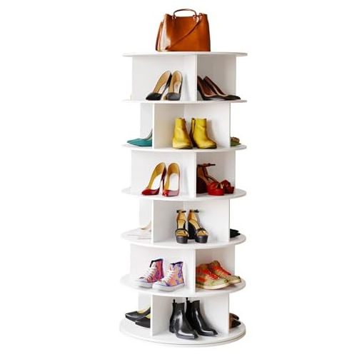 7 Tier Vertical Shoe Rack Narrow Shoe Storage Organizer Corner Shoe Tower Rack Shelf