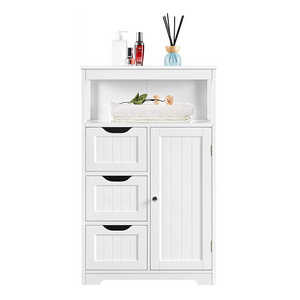 Bathroom Storage Cabinet Floor Cabinet with 3 Drawers and 1 Adjustable Shelf Bathroom Furniture Set