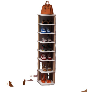 Hot-selling custom vertical fashion wooden shoe storage rack