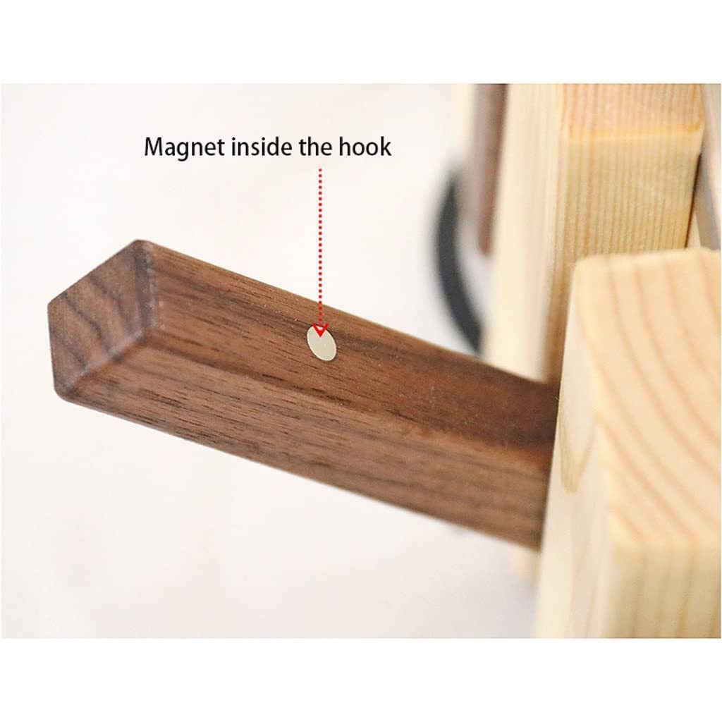 Wall Mount Hooks Coat Rack High Quality Wall-Mounted Rail Beveled Pine Wood Dowels with Natural Wooden Coat Rack