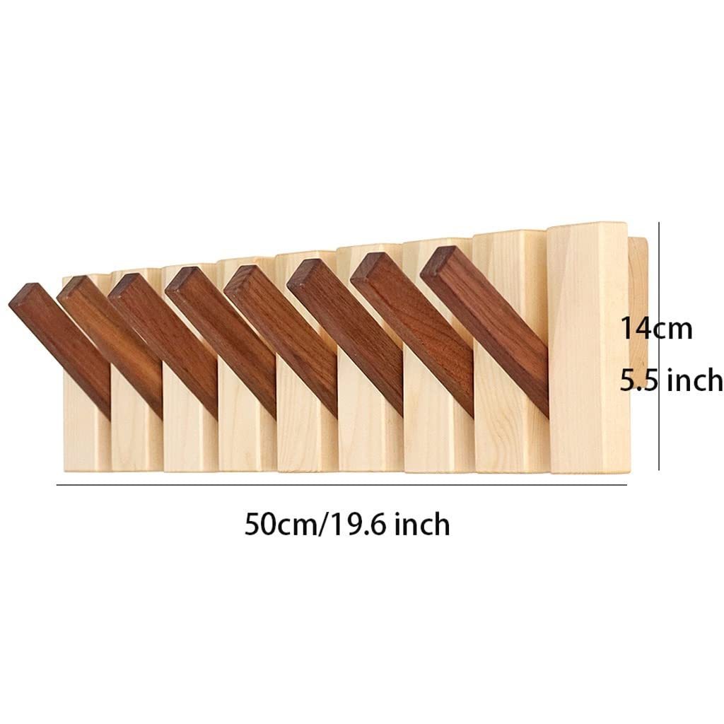 Wall Mount Hooks Coat Rack High Quality Wall-Mounted Rail Beveled Pine Wood Dowels with Natural Wooden Coat Rack