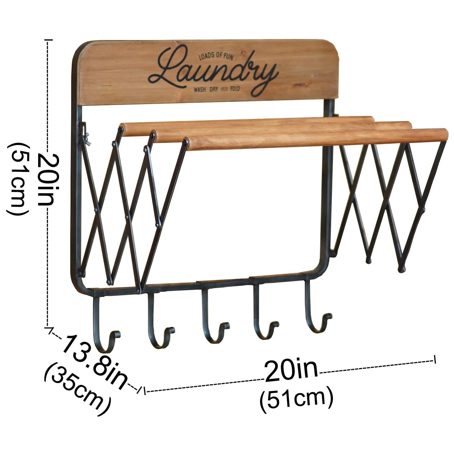 Accordion Drying Clothing Racks Hanging Adjustable Wallmount Laundry Rack Wall Mount Retractable Racks Hanger  for Laundry Room