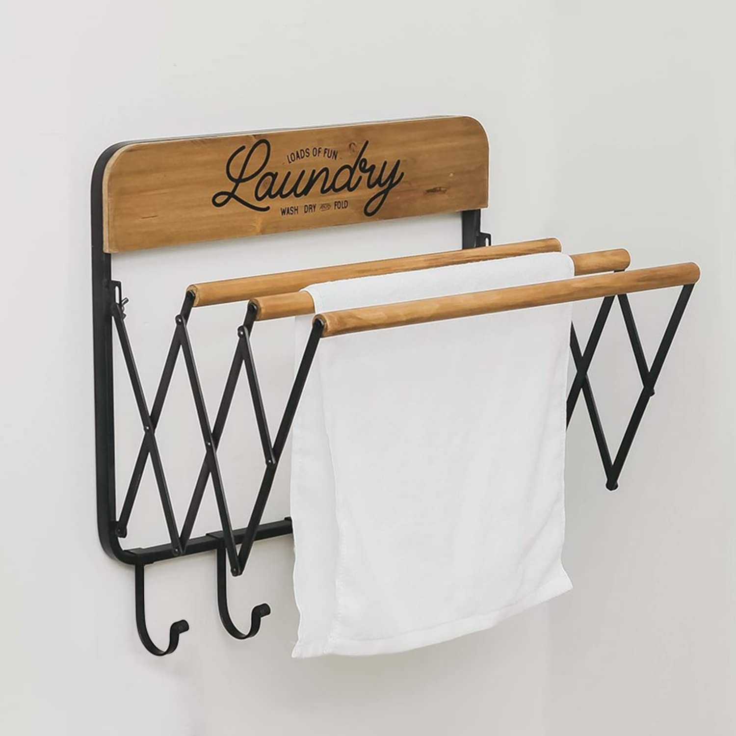 Accordion Drying Clothing Racks Hanging Adjustable Wallmount Laundry Rack Wall Mount Retractable Racks Hanger  for Laundry Room