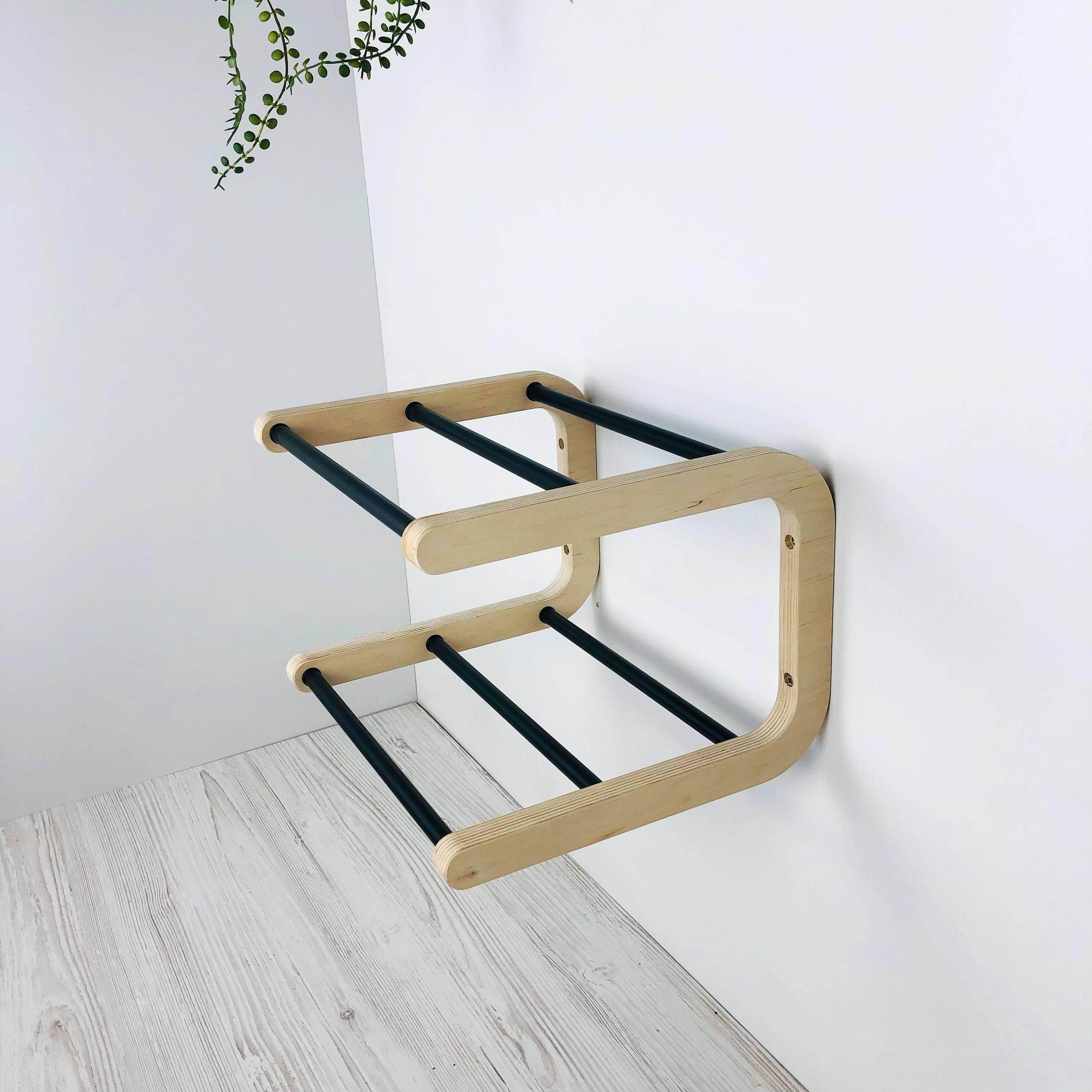 Minimalist Tier Space Saving Boot Shoe Rack Shelf Storage Organizer for Hanging Wall and Entryway